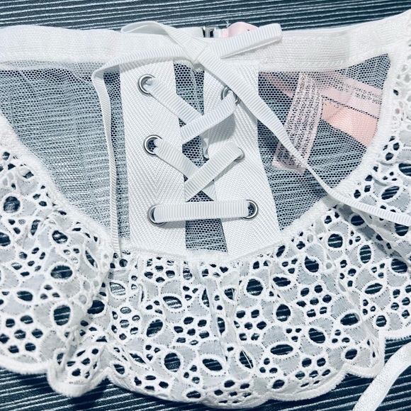 Victoria Secret Dream Angels White Eyelet Lace Garter Belt Skirt, NWT, Size XS/S - Picture 9 of 16